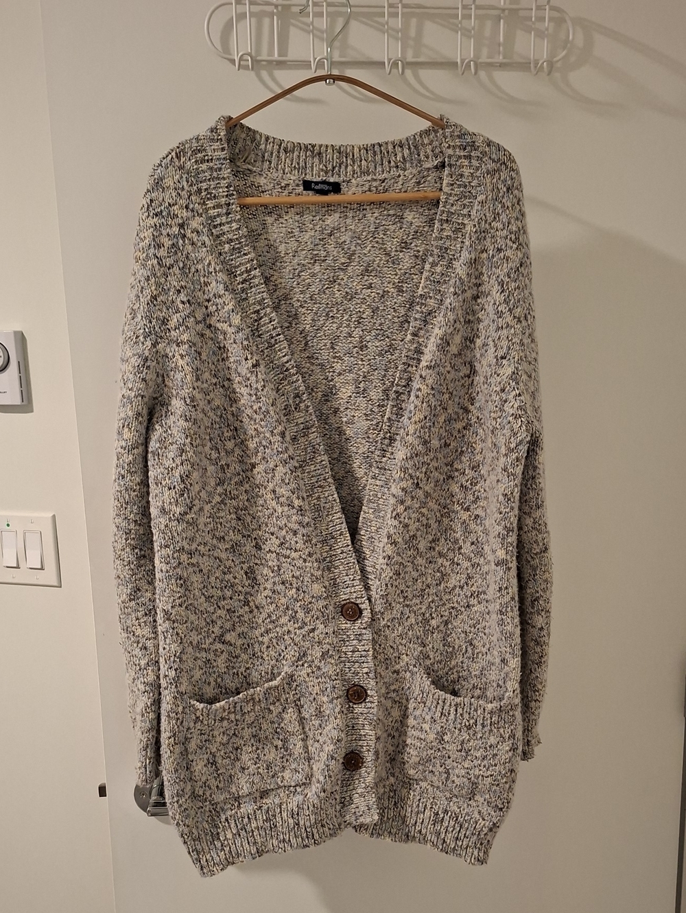 Vintage/90's Reitman's Oversized Slouchy V-neck Alpaca-blend Cardigan (Size XL)